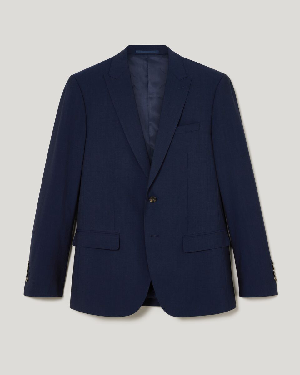 Wool Blend Regular Stretch Premium Tailored Jacket, Navy, hi-res
